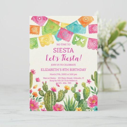 Mexicaans fiesta verjaardagsfeest kaart (Staand voorkant)