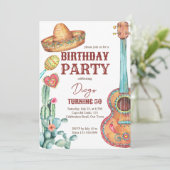 Mexicaans fiesta verjaardagsfeest kaart (Staand voorkant)