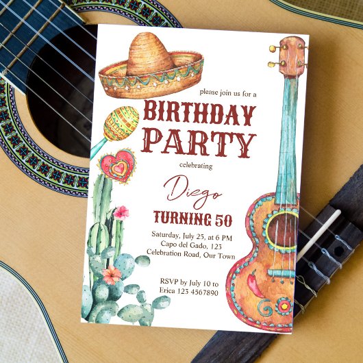 Mexicaans fiesta verjaardagsfeest kaart