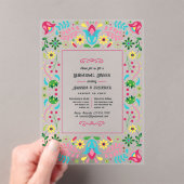 Mexicaans Fiesta Volkskunst Proefavondmaal Acryl Uitnodigingen (Insitu (Draagbaar))