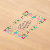 Mexicaans Fiesta Volkskunst Proefavondmaal Acryl Uitnodigingen (Laagn)