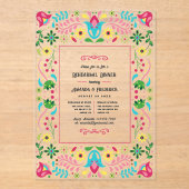 Mexicaans Fiesta Volkskunst Proefavondmaal Acryl Uitnodigingen (Voorkant)