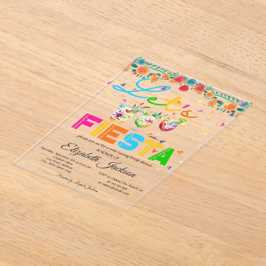 Mexicaans Fiesta Vrijgezellenfeest Acryl Uitnodigingen (Laagn)