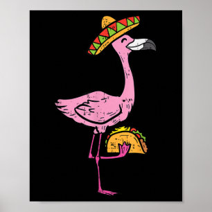 Mexicaans Flamingo Tacos Cute Cinco de Mayo Fiesta Poster
