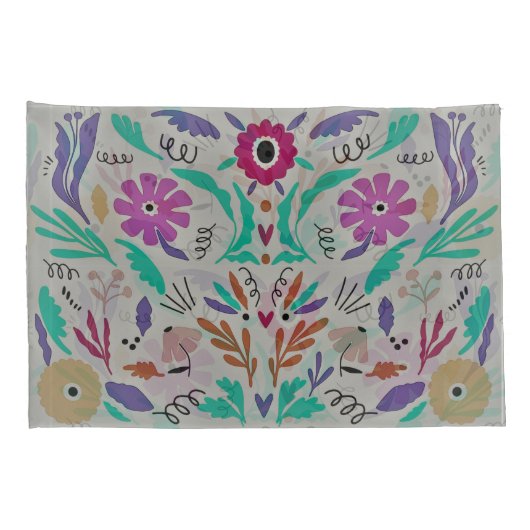 Mexicaans Floral Design  Kussensloop (Achterkant-Rechts)