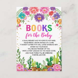 Mexicaans Floral Fiesta Baby shower brengt boek me Informatiekaartje