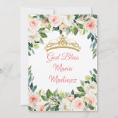 Mexicaans Floral Roos Gold Princess Quinceanera Kaart (Achterkant)