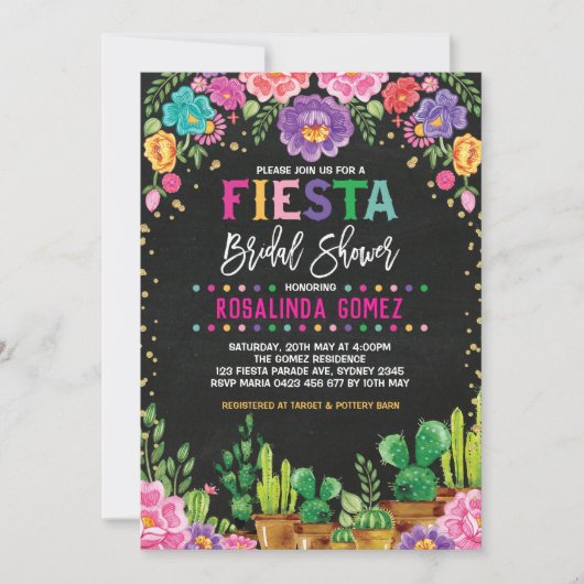 Mexicaans Floral Vrijgezellenfeest Fiesta Flowers  Kaart (Voorkant)