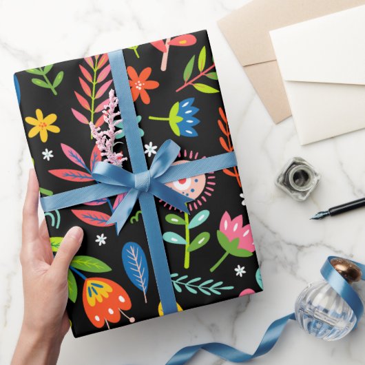 Mexicaans Floral wrapping Paper Cadeaupapier (Geschenken)