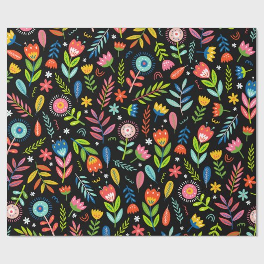 Mexicaans Floral wrapping Paper Cadeaupapier (Vlak)