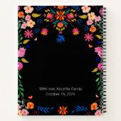 Mexicaans floreel kunstwerk Naam Recipe Book Keuke Notitieboek (Achterkant)