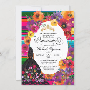 Mexicaans Folk-Art Huipil Floral Quinceanera Fiest Kaart