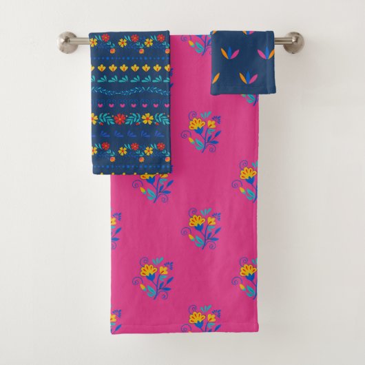 Mexicaans Folk Art Pattern Bad Handdoek (Insitu)