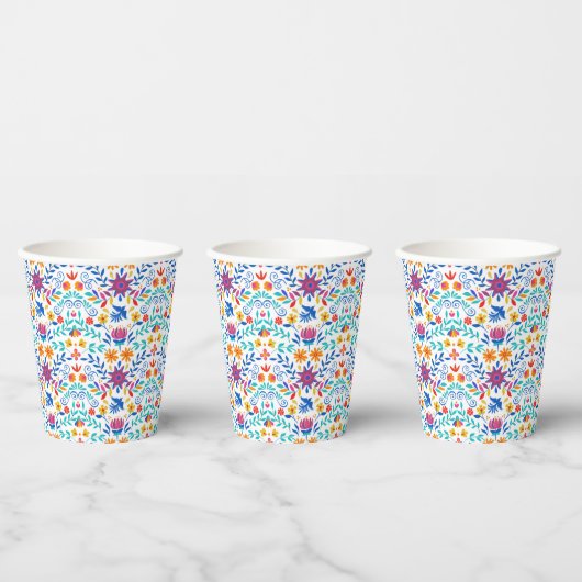 Mexicaans Folk Art Pattern Papieren Bekers (Multi)