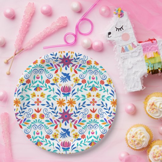 Mexicaans Folk Art Pattern Papieren Bordje (Feest)
