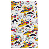 Mexicaans Folk Art Pattern Sombreros, Mustaches Klein Cadeauzakje (Achterkant)