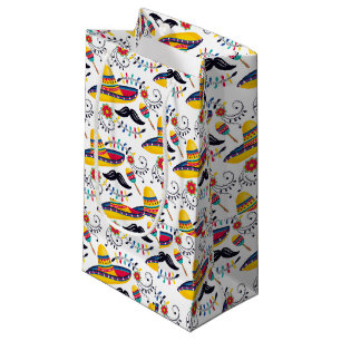Mexicaans Folk Art Pattern Sombreros, Mustaches Klein Cadeauzakje