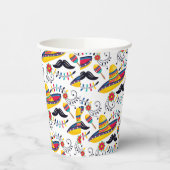 Mexicaans Folk Art Pattern Sombreros, Mustaches Papieren Bekers (Links)