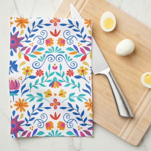Mexicaans Folk Art Pattern Theedoek (Quarter Fold)