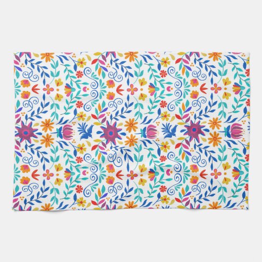 Mexicaans Folk Art Pattern Theedoek (Horizontaal)
