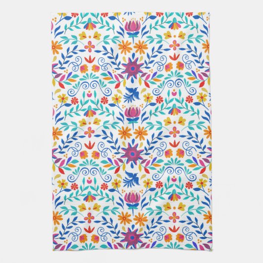 Mexicaans Folk Art Pattern Theedoek (Verticaal)