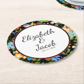 Mexicaans Folk Art Wedding Ronde Kartonnen Onderzetter (Gebogen)