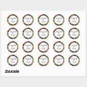 Mexicaans Folk Art Wedding Ronde Sticker (Vel)
