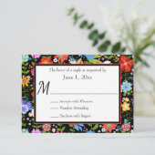 Mexicaans Folk Art Wedding RSVP Kaartje (Staand voorkant)