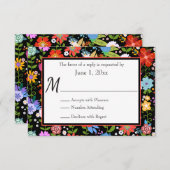 Mexicaans Folk Art Wedding RSVP Kaartje (Voorkant / Achterkant)