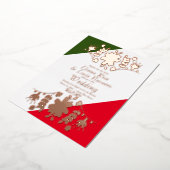 Mexicaans Folk Floral Heart Red Weddenschap gepers Folie Uitnodiging (Gedraaid)