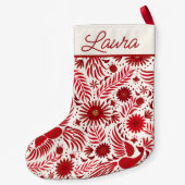 Mexicaans Folklore Pattern Script Name Red en Whit Kleine Kerstsok (Achterkant)