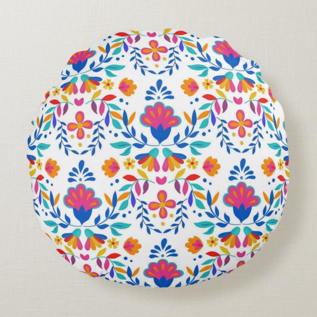 Mexicaans folkpatroon florale pijp kussen (Voorkant)