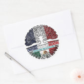 Mexicaans-Franse boomrootenvlag Ronde Sticker (Envelop)