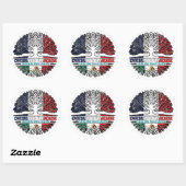 Mexicaans-Franse boomrootenvlag Ronde Sticker (Vel)