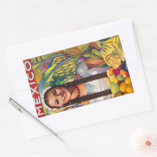  Mexicaans fruit Rechthoekige Sticker (Envelop)
