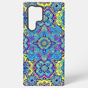 Mexicaans geïnspireerd ontwerp geel blauw samsung galaxy hoesje