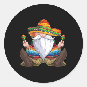 Mexicaans genoom Cinco de Mayo Serape Poncho Manne Ronde Sticker