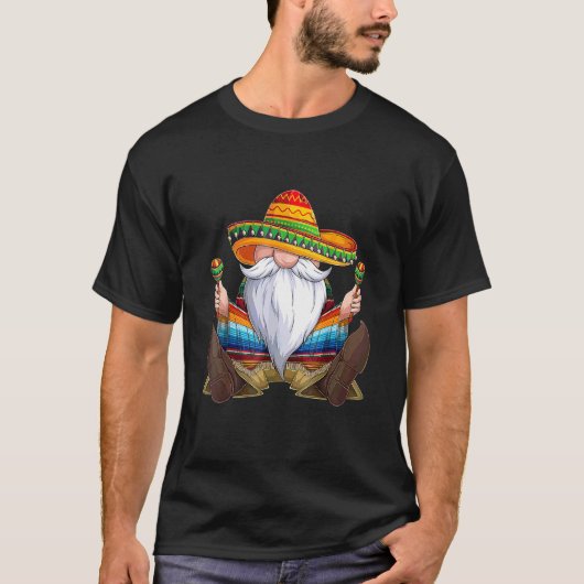 Mexicaans genoom Cinco de Mayo Serape Poncho Manne T-shirt (Voorkant)