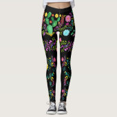 Mexicaans geschilderd Waterverf bloemen Pop Leggin Leggings (Voorkant)