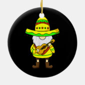 Mexicaans gnome Cinco de Mayo Sombrero Guitar gnom Keramisch Ornament (Achterkant)
