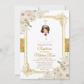 Mexicaans Gold Fiesta Girl Baptism Christening Kaart (Voorkant)