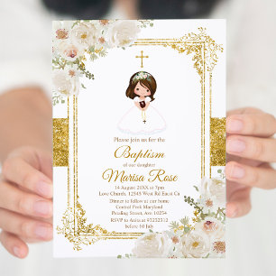 Mexicaans Gold Fiesta Girl Baptism Christening Kaart