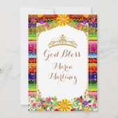 Mexicaans Gold Floral Quinceañera Uitnodiging (Achterkant)