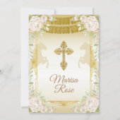 Mexicaans Gold White Floral Baptism Fiesta Birthda Kaart (Achterkant)