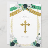 Mexicaans Groen Goud Charro Doop en Verjaardag Kaart (Achterkant)