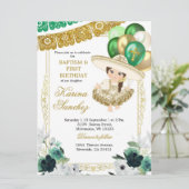 Mexicaans Groen Goud Meisje Doop en Verjaardag Kaart (Staand voorkant)