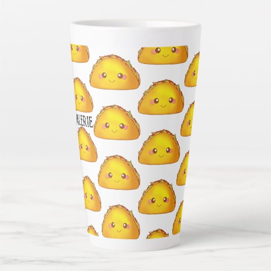 Mexicaans Ground Beef Hard Shell Taco Latte Mok (Voorkant)