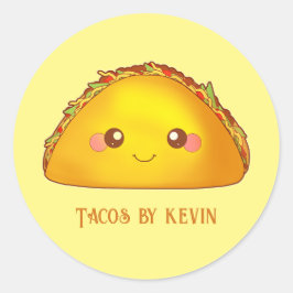 Mexicaans Ground Beef Hard Shell Taco Ronde Sticker