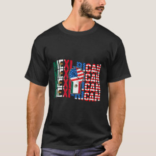 Mexicaans Half Puerto Rico Fist Mexico Vlag Boricu T-shirt