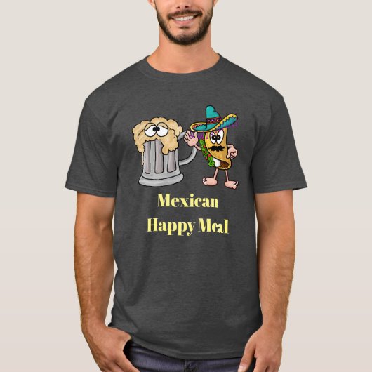 Mexicaans Happy Meal Taco en Bier T-shirt (Voorkant)